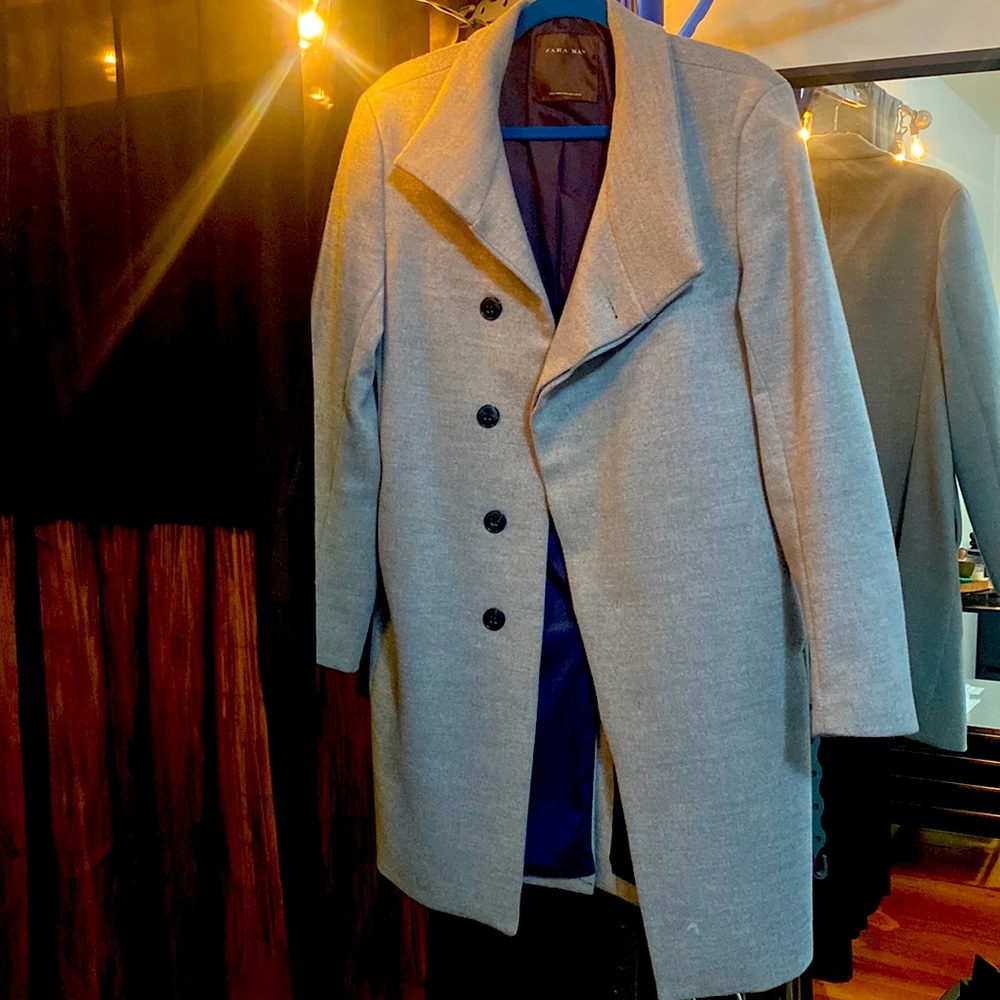 Zara Mens Peacoat-Gray-Medium
